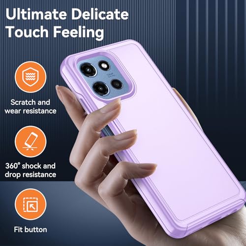 for Motorola Moto G 5G 2025/2026 Case with HD Screen Protector, Moto G Play 2026 Heavy Duty Shockproof Military Grade Full Body Protection Phone Cover (Dream Violet) - color: Dream Violet
