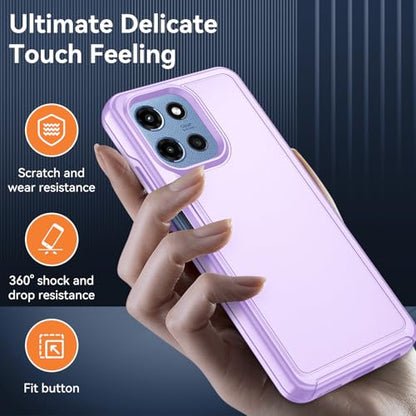for Motorola Moto G 5G 2025/2026 Case with HD Screen Protector, Moto G Play 2026 Heavy Duty Shockproof Military Grade Full Body Protection Phone Cover (Dream Violet) - color: Dream Violet