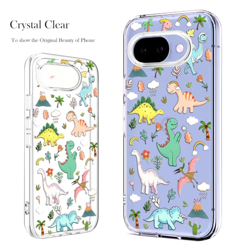Unov for Pixel 10a Case, Clear with Design, Slim Fit Good Grip, Embossed Phone Case, Shockproof Protective Cover, Raised Camera Protection, Soft TPU, Dinosaur Land - color: Dinosaur Land
