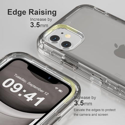 Follaroma for iPhone 11 Case, 6.1 inch, Crystal Gray | Heavy Duty Shockproof Protection Phone Cases, Anti-Drop, Military Grade Dual Layer Transparent Rugged Protective Cover - color: Gray, size: iPhone 11 6.1’