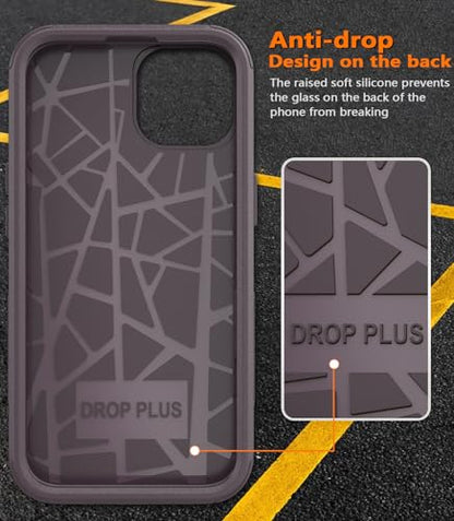 Diverbox for iPhone 15 Pro Case [Shockproof] [Dropproof] [Tempered Glass Screen Protector ],Heavy Duty Protection Phone Case Cover for Apple iPhone 15 Pro 6.1 inch (Brown) - color: Brown