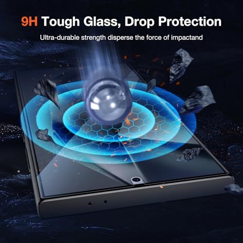 KUZOOM 2 Pack Privacy Glass Screen Protector for Samsung Galaxy S24 Ultra - color: Galaxy S24 Ultra Black