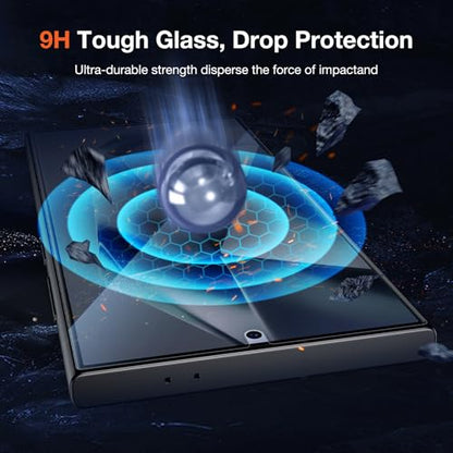 KUZOOM 2 Pack Privacy Glass Screen Protector for Samsung Galaxy S24 Ultra - color: Galaxy S24 Ultra Black