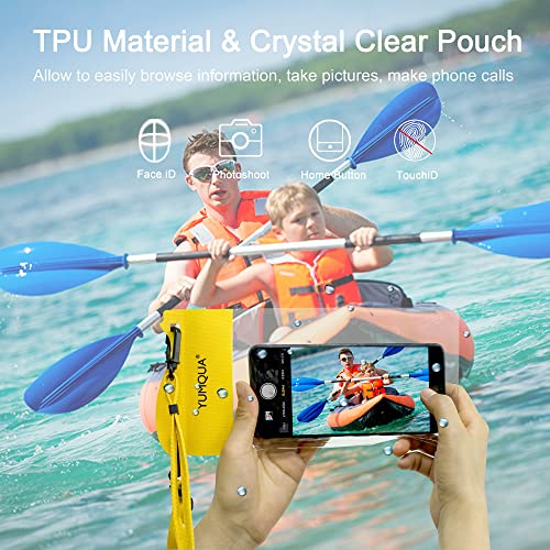 YUMQUA IPX8 Waterproof Phone Pouch, Cell Phone Dry Bags, Large Size 2 Pack | Touchscreen Waterproof Phone Case Clear for iPhone 17/16/15 Pro Max Galaxy S26 Ultra for Beach Swimming Boating Paddle Board
