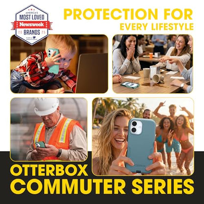 OtterBox iPhone 16 – Commuter Series Slim MagSafe Case - Sagebrush Green | 3X Military Drop Protection - Dual-Layer Design - Pocket-Friendly - Raised Edges - Port Covers - Non-Retail Packaging - color: Sagebrush Green