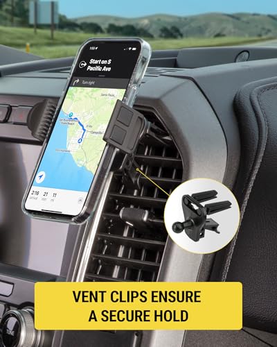 Scosche HVM2 Vent Phone Mount for Car, 360° Adjustable Cellphone Stand, Hands-Free Cell Phone Holder for Car Air Vent Compatible with iPhone 16/15/14/13/12 Series & Mobile Phones up to 3.5 inches - style: Vent