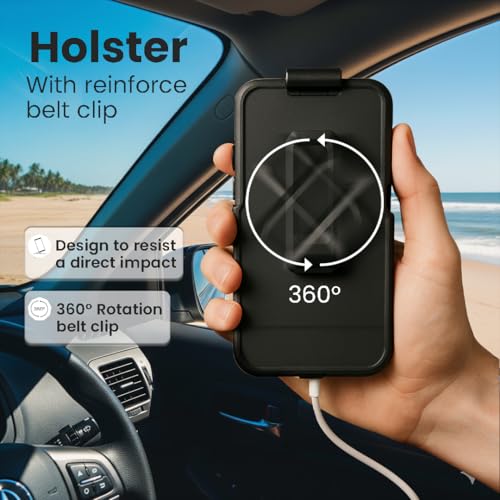 MOTIVE Waterproof Case with Belt Clip iPhone 17, Magnetic | 6.3" | Built-in screen protector, 360° protection, compatible with MagSafe, 360° belt holster - size: iPhone 17