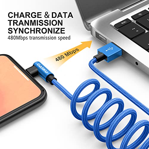 90 Degree iPhone Charger [MFi Certified] USB A Lightning Cable 6FT, 2 Pack - color: Blue, size: 6FT, style: USB-A