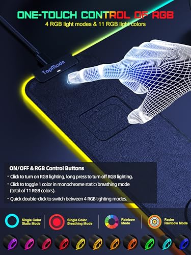 Wireless Charging RGB Gaming Mouse Pad, Desk Pad for MacBook, PC, Laptop - color: Rgb Black