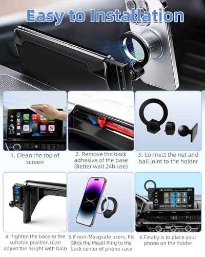 PZK Car Phone Holder for Toyota Camry LE/SE/SE 2021-2024 7-Inch Screen Only - color: Magsafe