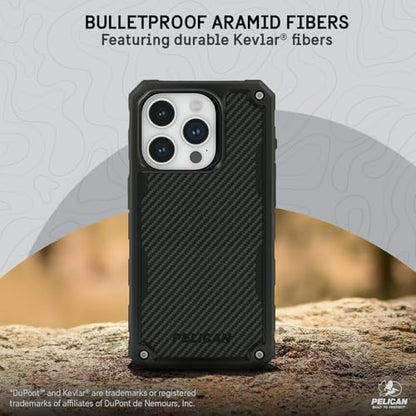 Pelican Shield iPhone 15 Pro Max Case - Rugged MagSafe Phone Case - Black | Magnetic Phone Case w/21ft Military Grade Drop Protection - Phone Cover w/ Belt Clip Holster Kickstand for iPhone 15 Pro Max - color: Shield Black, style: MagSafe