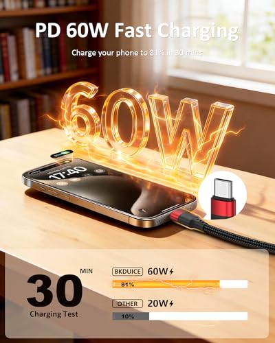 USB C to USB C Cable 3ft, 3 Pack 60W USBC to USBC Cord, Braided 3 Feet USB C Chager Cable Fast Charging for iPhone 16 15 Samsung Galaxy S24 S23 S22 Note 20 A50 Moto LG iPad Pro Air MacBook - size: 3 FT
