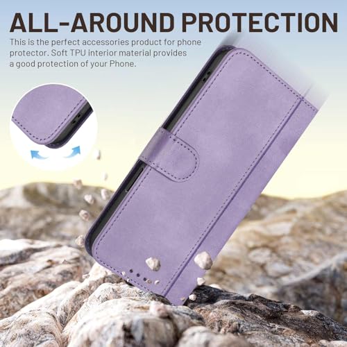 for Galaxy A17 5G Phone Case Wallet and Wrist Strap (Purple) | Card Holder Slots, PU Leather, Flip Cover, Magnetic Closure, Kickstand, Folio Protective, for Samsung A17 Case - color: Purple