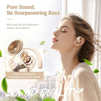 Xmenha Over The Ear Earbuds Open Ear Headphones Over The Ear Headphones - color: Nude, style: Normal