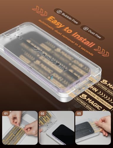 MAGIC JOHN 3rd Gen Privacy for iPhone 17 Screen Protector, 25°Anti-Spy - size: iPhone 17 6.3inch