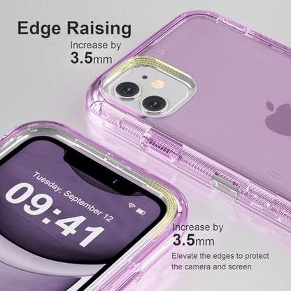 Follaroma for iPhone 11 Case, 6.1 inch, Crystal Purple | Heavy Duty Shockproof Protection Phone Cases, Anti-Drop, Military Grade Dual Layer Transparent Rugged Protective Cover - color: Purple, size: iPhone 11 6.1’