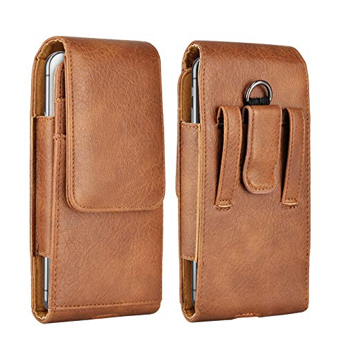 Njjex Cell Phone Holster for Samsung Galaxy S25 Ultra S24 S23 S22 S21 S20 FE A17 A16 A15 A14 A35 A36 5G A12 A13 A32 A71 Note 20 Ultra iPhone 17 PU Leather Belt Clip Holster Pouch Holder Carrying Case | Cell Phone Holster for Samsung Galaxy S26 S25 S24 FE