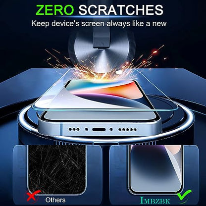 IMBZBK Screen Protector for iPhone 14, Tempered Glass, 3+3 Pack - color: 14-Transparent