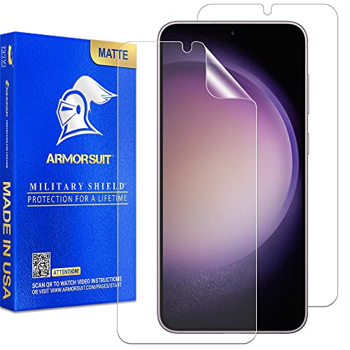 ArmorSuit 2 Pack MilitaryShield Anti-Glare Screen Protector Designed for Samsung Galaxy S23 Plus 5G / Galaxy S23+ (6.6 Inch, 2023 Release) Case Friendly Matte Film - Made in USA - size: S23+ Matte