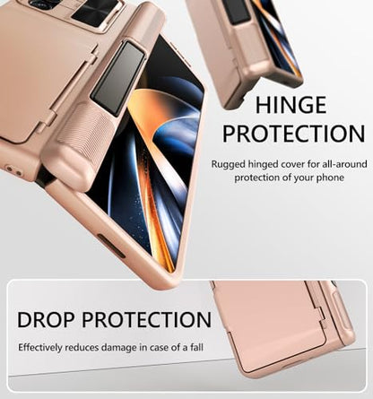 GBEE for Galaxy Z Fold 4 Case with Kickstand & Hinge Protection, Rose Gold - color: Gold