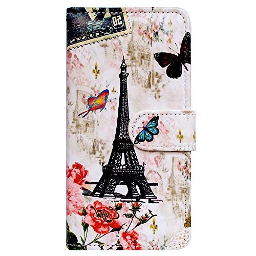 Bcov Case for Galaxy S26,Paris Tower Butterfly Leather Flip Phone Case Wallet Cover with Card Slot Holder Kickstand Case for Samsung Galaxy S26 - color: Paris Tower Butterfly Style