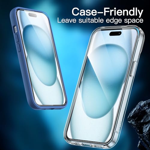 JETech Screen Protector for iPhone 15 Plus, 3-Pack | 9H Tempered Glass, HD Clear, Anti-Scratch Protection, Easy Installation Tool - size: iPhone 15 Plus