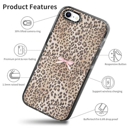 2 Pack Cute Cheetah Print Phone Case for iPhone 7/8 / SE 2020/2022 Pink Bow Case 4.7", Clear Coquette Fashion Luxury Leopard Pattern Design Girls Women Funda Shockproof Soft TPU Cover - color: Cheetah Print 04, size: iPhone 7 / 8 / SE 2020 / 2022