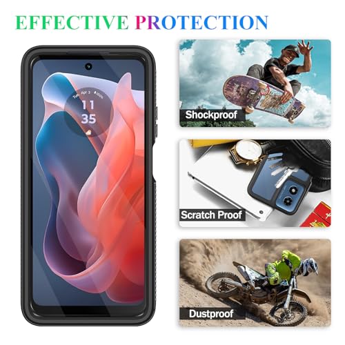 Compatible with Moto G 5G 2024 Case, Built in Screen Protector Full Body Shockproof Slim Fit Bumper Protective Phone Cover for Men Women-Black - size: Moto G 5G 2024 Case