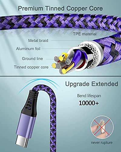 [4Pack/6FT] USB Type C to USB A Cable, 3A Fast Charging Long Android USBC - size: 6ft, style: USB C