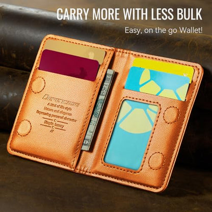 Defencase for Magsafe Wallet Magnetic Card Holder RFID Blocking, Orange - color: Fashion Orange