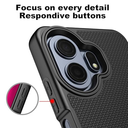 Ailiber for TCL NxtPaper 70 Pro Phone Case Rugged, Screen Protector-Black | Slim Professional Design, Non-Slip Black PC Back & Soft Silicone Bumper, Anti-Scratch Phone Case for Business Daily Use - color: Black