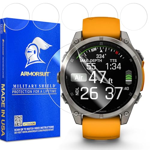 ArmorSuit 6 Pack for Garmin Fenix 8/8 Pro 47mm Screen Protector HD Clear MilitaryShield Film - Made in USA - size: Fenix 8 (47mm)