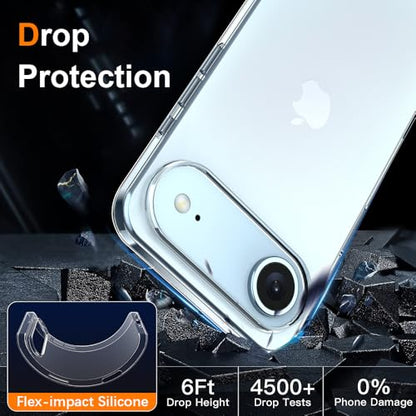 Silicone Clear for iPhone Air Case.Ultra Thin with Comfort Grip | Soft Slim-Fit TPU iPhone Air Phone Cover,Non-Slip,Shockproof Protection,Scrath-Resistant - size: iPhone Air case