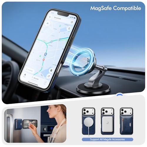 Antsturdy Compatible with MagSafe iPhone 17 Pro Wallet Case,Blue | 2 in 1 Detachable Magnetic,Credit Card Holder Slots,RFID Blocking,PU Leather,Kickstand,Flip Folio Phone Cover for Men & Women - color: Blue, size: iPhone 17 Pro - 6.3"