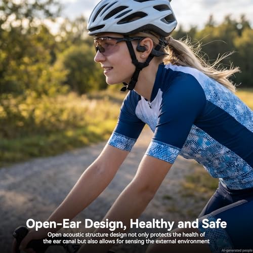 LEVN Open Ear Headphones, Bluetooth 5.3 Wireless Headphones for Running, 14H Battery, Sweatproof & Water-Resistant Sports Headphones with Built-in Mic for Cycling, Workout