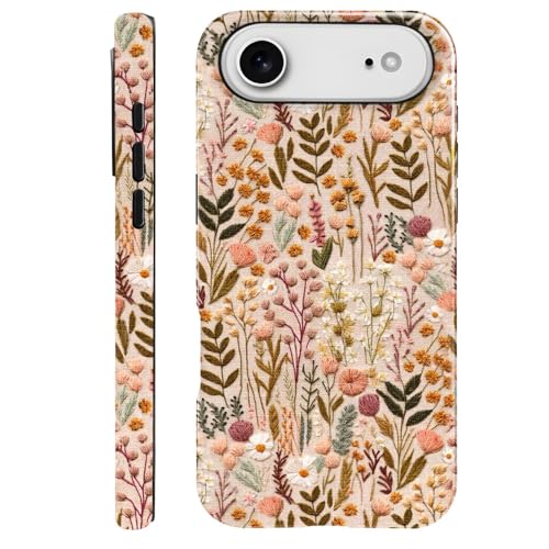 Compatible with iPhone 17 Air,Anti-Scratch Glossy Case Cover,Boho Romantic Embroidery Flower - color: Boho Romantic Embroidery Flower, size: IPhone 17 Air