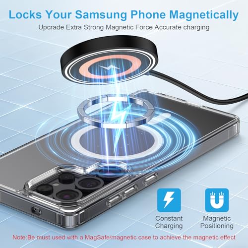 for Samsung S26 Ultra Magnetic Wireless Charger Fast Charging Pad for Galaxy S26 S26+ S25 FE Ultra S24 S23 S22 S21 Z Fold7,15W USB-C/A Android Phone Wireless Magsafe Charger for iPhone 17e 17 16 15 14 - color: Black2