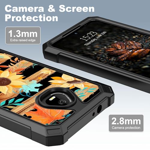 for Schok Volt Sv67q Sv67332 Case with Screen Protector, Military Grade Drop Protection, Dual Layer Hybrid Shockproof Protection TPU Phone Case for Schok Volt Sv67q, Flowers - color: Flowers