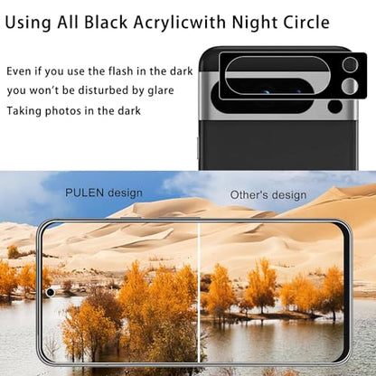 XDesign 3+3 Pack for Google Pixel 8 Pro Screen Protector 6.7 inch, 3 Pack Tempered Glass Screen Protector&3 Pack Camera Lens Protector - size: for Pixel 8 Pro Screen Protector