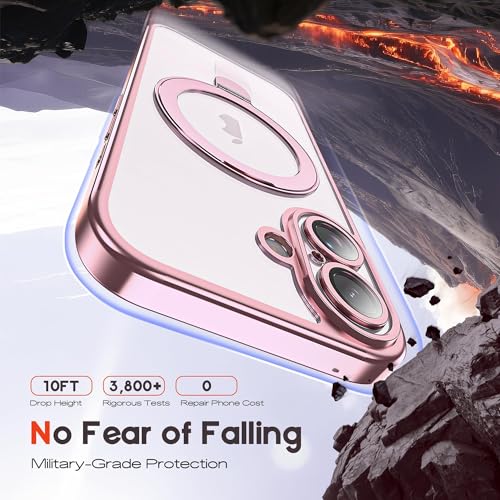 for Plating iPhone 17 Case with Magnetic Stand,Rose Gold - color: Rose Gold, size: iPhone 17