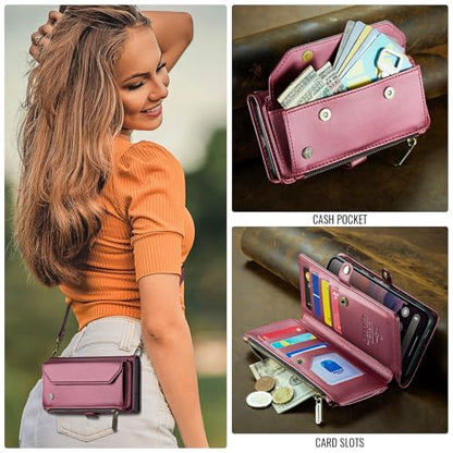 for Google Pixel 10a 6.3" Case, Women Men Multi-Function Wallet Case with Stand RFID Blocking Includes Shoulder Strap Wrist Strap Google Pixel 10a (Red) - color: Red