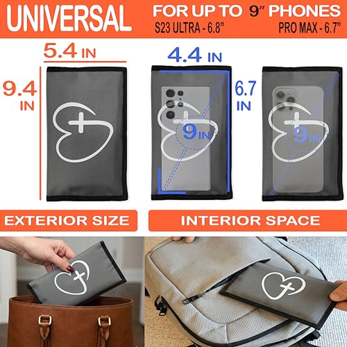 Gecko Travel Tech Faraday Bag Anti-Tracking GPS RFID Car Key Signal Blocker Wallet Shielding Pouch Protective Case for Cell Phone Car Key FOB, Data Privacy, Electronic Device Security (CROSS) - color: CROSS