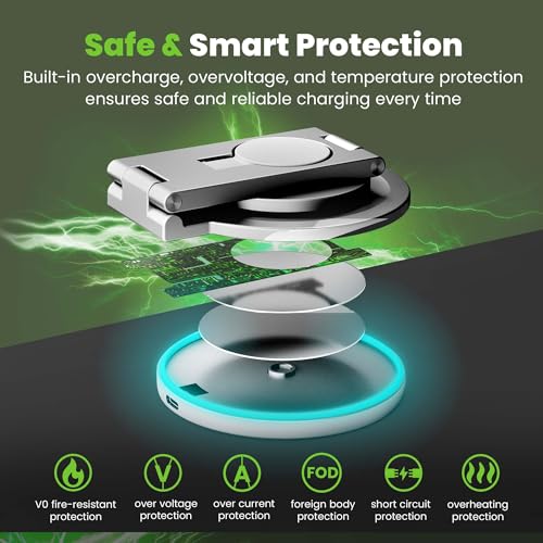 GEARit 3-in-1 Wireless Charging Station - Magsafe Compatible Charger Stand for Phone, Watch, Earbuds iPhone 14, 15, 16, 16 Pro, Pro Max, Apple Watch, Airpods, Samsung Galaxy and Multiple Devices