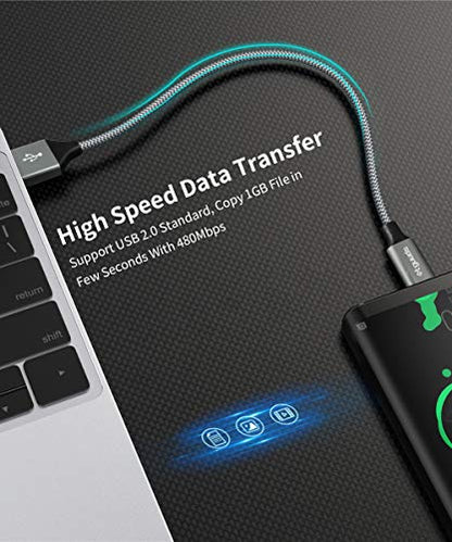 etguuds USB to USB C Cable, 4-Pack USB A to USB C Cable Fast Charging - color: Gray, size: 1ft,3ft,6ft,10ft