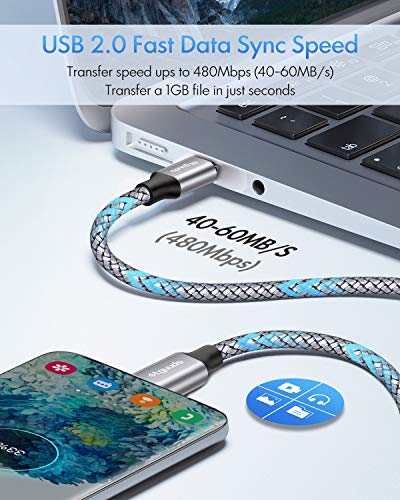 etguuds USB C to USB C Cable 4ft, 2-Pack 60W C to C Cable Fast Charging - color: Gray, size: 4ft