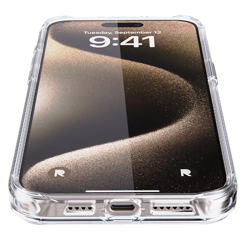 REBEL Clear Case for iPhone 15 Pro Max [Crystal Series Gen-5] Transparent, Dual Anti-Scratch, Non-Yellowing PC, Protective Shockproof Bumpers, Metal Lens & Buttons, 6.7 Inch Phone 2023 (No Magnet) - color: Crystal Clear, No MagSafe, size: iPhone 15 Pro Ma