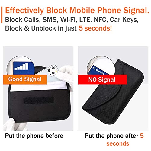 4 Pack Faraday Bags for Car Keys and Cell Phone, Signal Blocking Key Pouch Wallet, Anti-Tracking Anti Theft Car Protection, Cell Phone Signal Jammer WiFi/GSM/LTE/NFC/RFID, GPS Blocker - color: 4 Packs - 7.8" * 3.8"