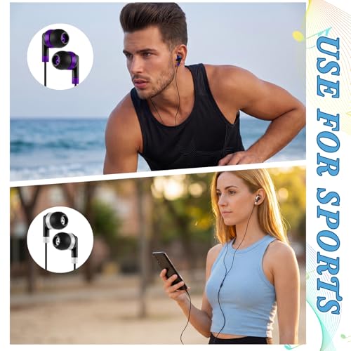 Kigeli 300 Packs Wired Earbuds Bulk, Interlaced Black - color: Interlaced Black