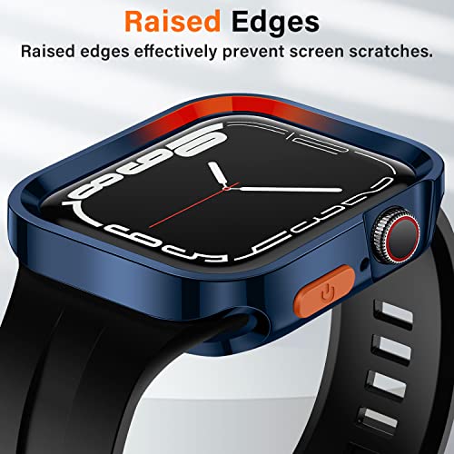 Amizee Rugged Case Compatible with Apple Watch Case Series 9/8/7 41mm SE 3/2/1 Series 6/5/4 40mm, Soft TPU Shockproof Bumper Drop Proof Protective Cover Compatible with iWatch - Plating Blue - color: Plating Blue, size: 40mm/41mm