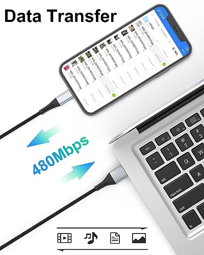 2FT Lightning Cable, Braided iPhone Charging Cord for iPhone 14 13, CarPlay - size: 2 Feet